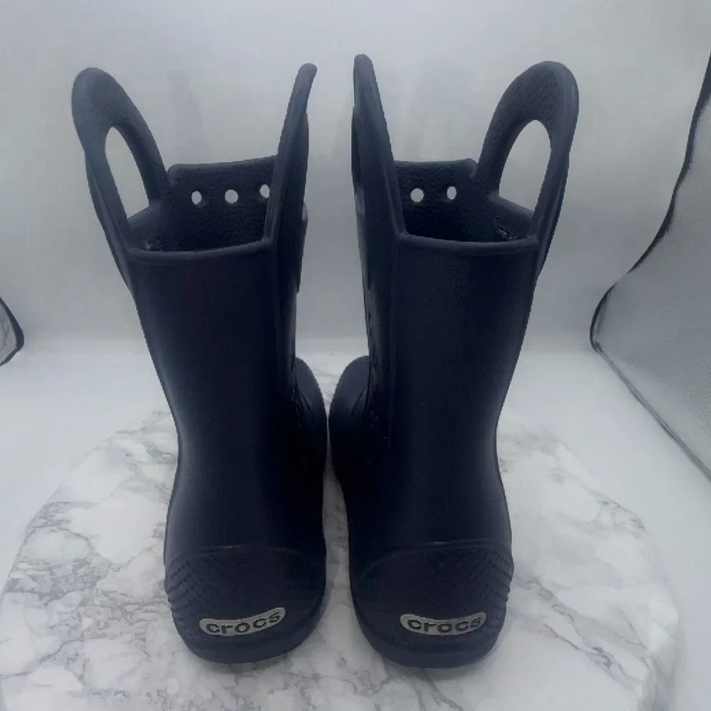 CROCS Navy Blue Kids Handle It Rain Boots-13